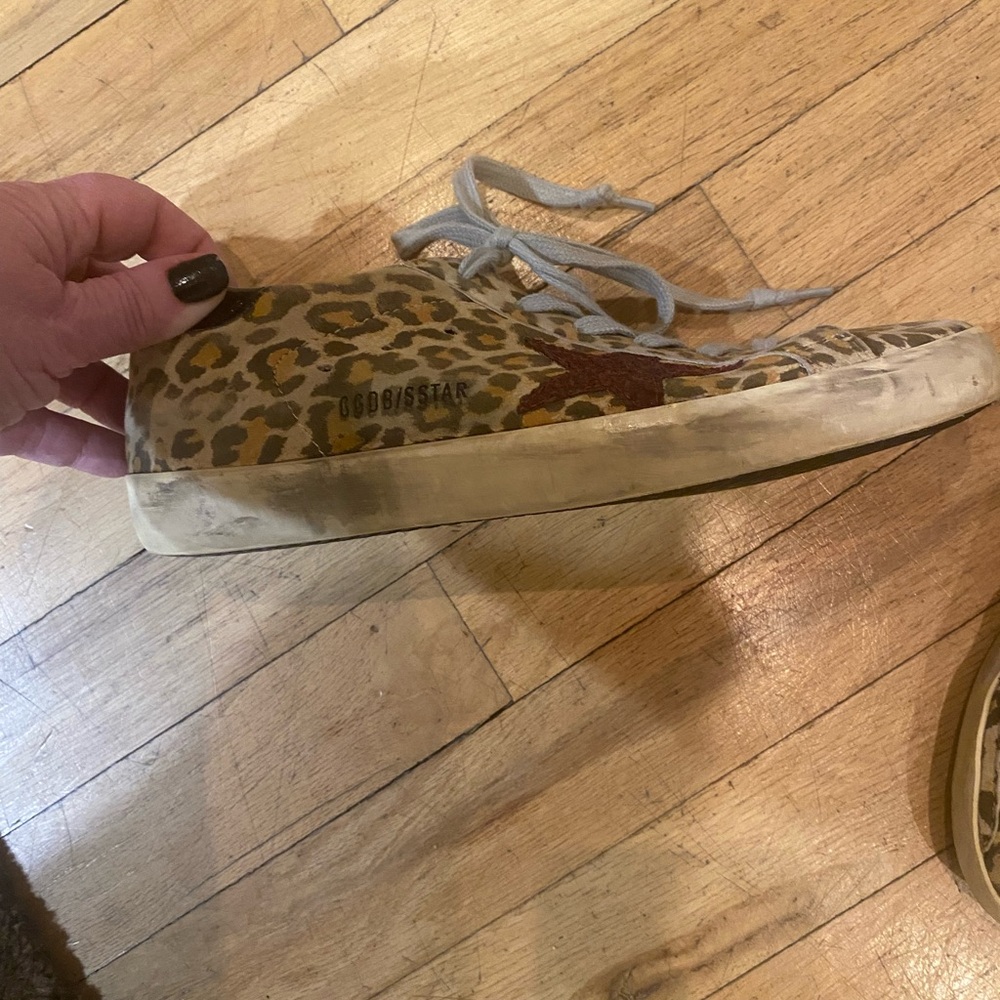 Golden goose superstar leopard print sneakers. Glittered star. Size 38 - Picture 6 of 13